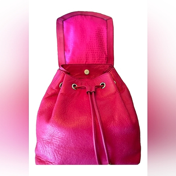 🎀BUNDLE HOLD 🎀KATE SPADE ♠️ HOT PINK  PEBBLED LEATHER BACKPACK EUC - Picture 8 of 9